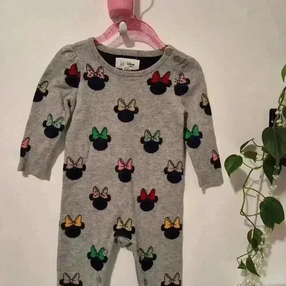 BABY GAP Grey Minnie Knit Romper12-18M‎